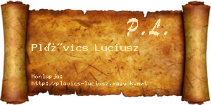Plávics Luciusz névjegykártya